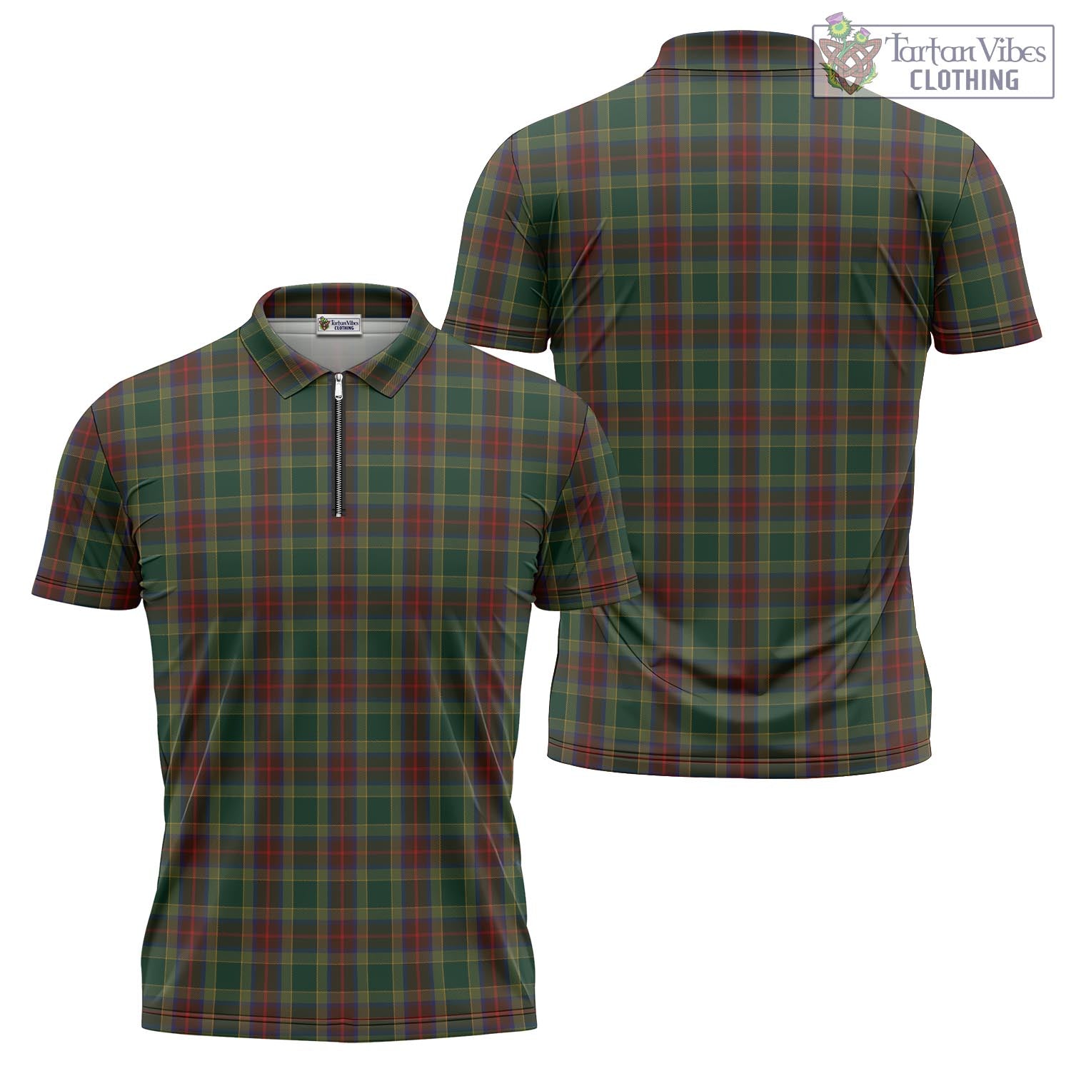 Tartan Vibes Clothing Waterford County Ireland Tartan Zipper Polo Shirt