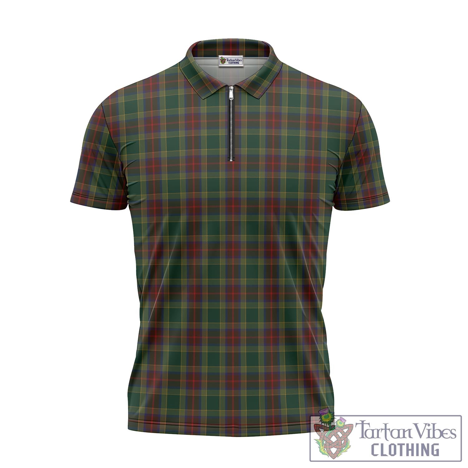 Tartan Vibes Clothing Waterford County Ireland Tartan Zipper Polo Shirt