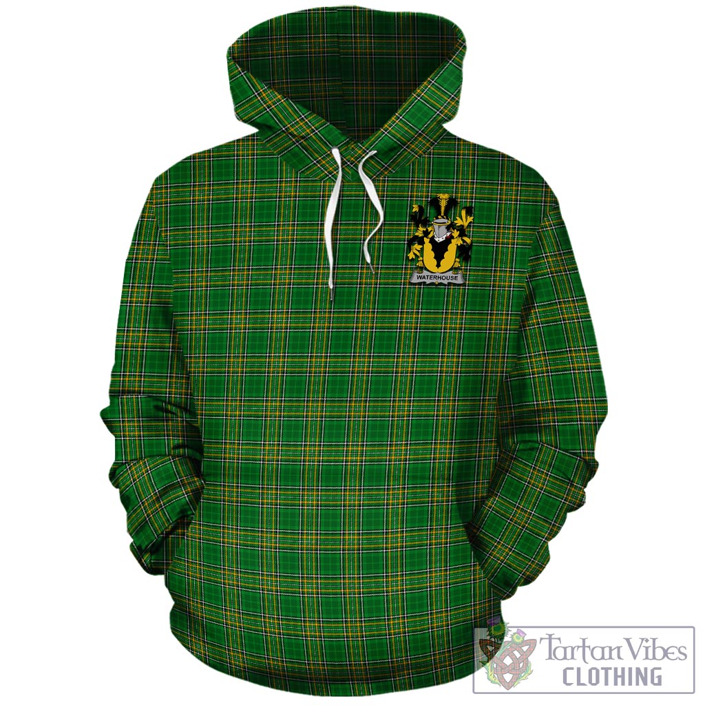 Waterhouse Irish Clan Tartan Hoodie with Coat of Arms - Tartan Vibes Clothing