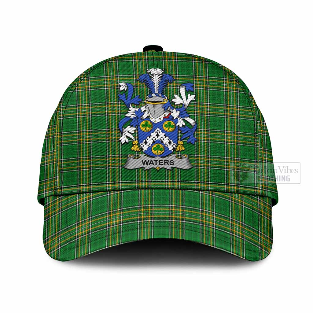 Tartan Vibes Clothing Waters Irish Clan Tartan Classic Cap with Coat of Arms