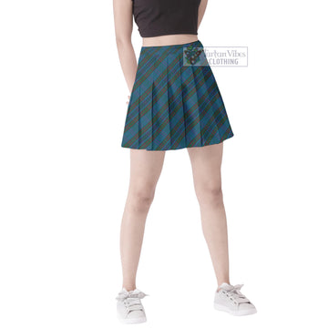 Watkins of Wales Tartan Women's Plated Mini Skirt Cross Style