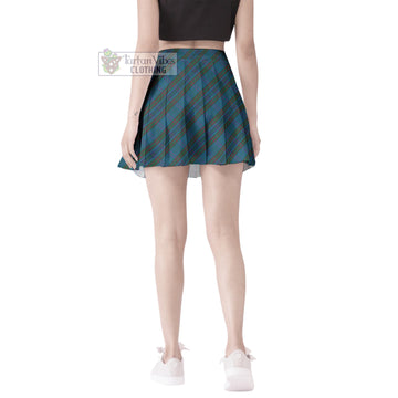 Watkins of Wales Tartan Women's Plated Mini Skirt Cross Style