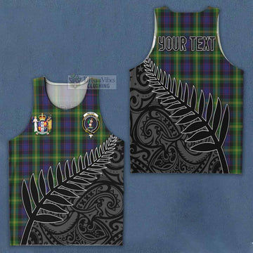 Watson Crest Tartan Men's Tank Top with New Zealand Silver Fern Half Style