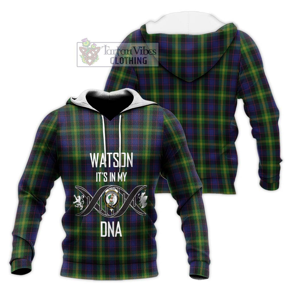 Watson Tartan Knitted Hoodie with Family Crest DNA In Me Style Unisex Knitted Pullover Hoodie - Tartanvibesclothing Shop