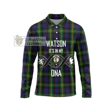 Watson Tartan Long Sleeve Polo Shirt with Family Crest DNA In Me Style