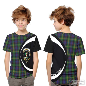 Watson Tartan Kid T-Shirt with Family Crest Circle Style