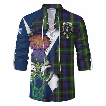 Watson Tartan Family Crest Ghillie Kilt Shirt Scottish Thistle Celtic Inspired Men - Tartan Vibes Clothing