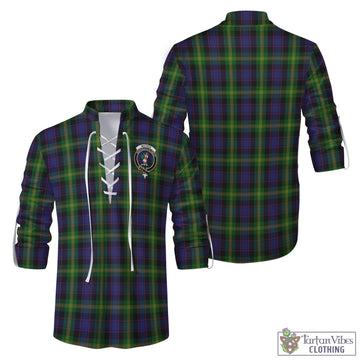 Watson Tartan Men's Scottish Traditional Jacobite Ghillie Kilt Shirt with Family Crest