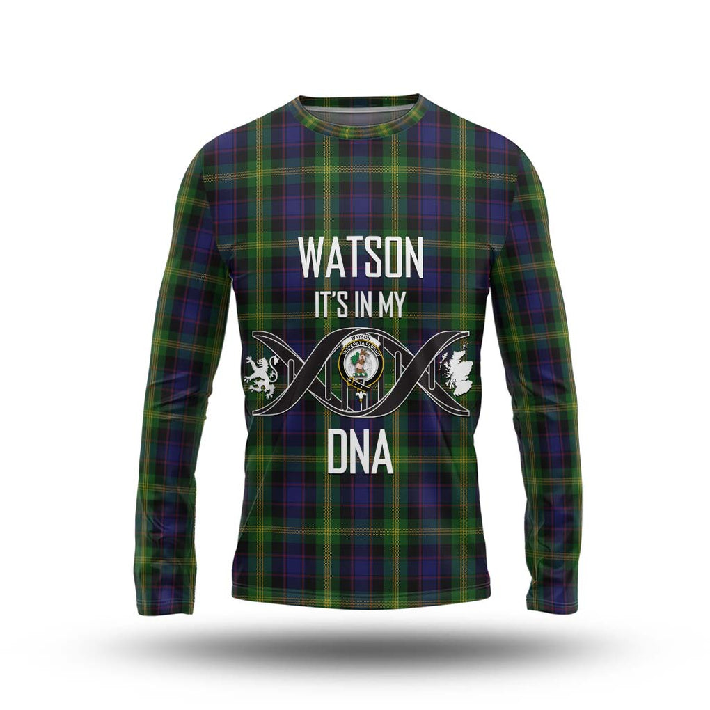 Watson Tartan Long Sleeve T-Shirt with Family Crest DNA In Me Style Unisex - Tartanvibesclothing Shop