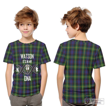Watson Tartan Kid T-Shirt with Family Crest DNA In Me Style Youth XL Size14 - Tartan Vibes Clothing
