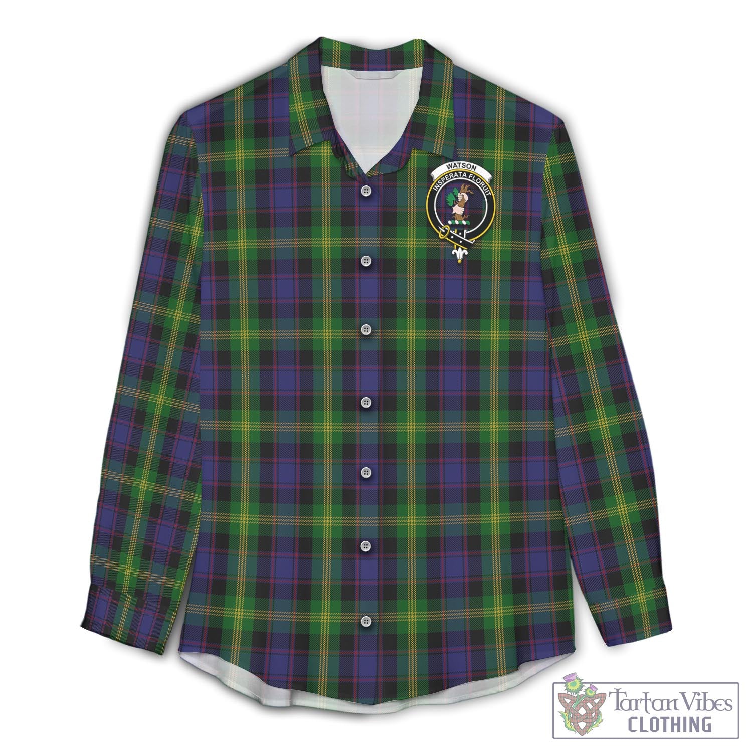 Tartan Vibes Clothing Watson Tartan Womens Casual Shirt with Family Crest