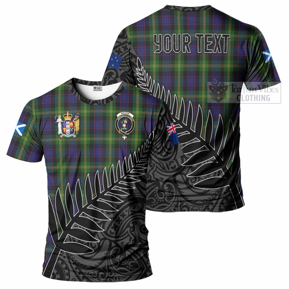 Tartan Vibes Clothing Watson Crest Tartan T-Shirt with New Zealand Silver Fern Half Style