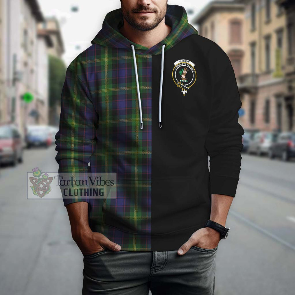 Watson Tartan Hoodie with Family Crest and Half Of Me Style Zip Hoodie - Tartanvibesclothing Shop