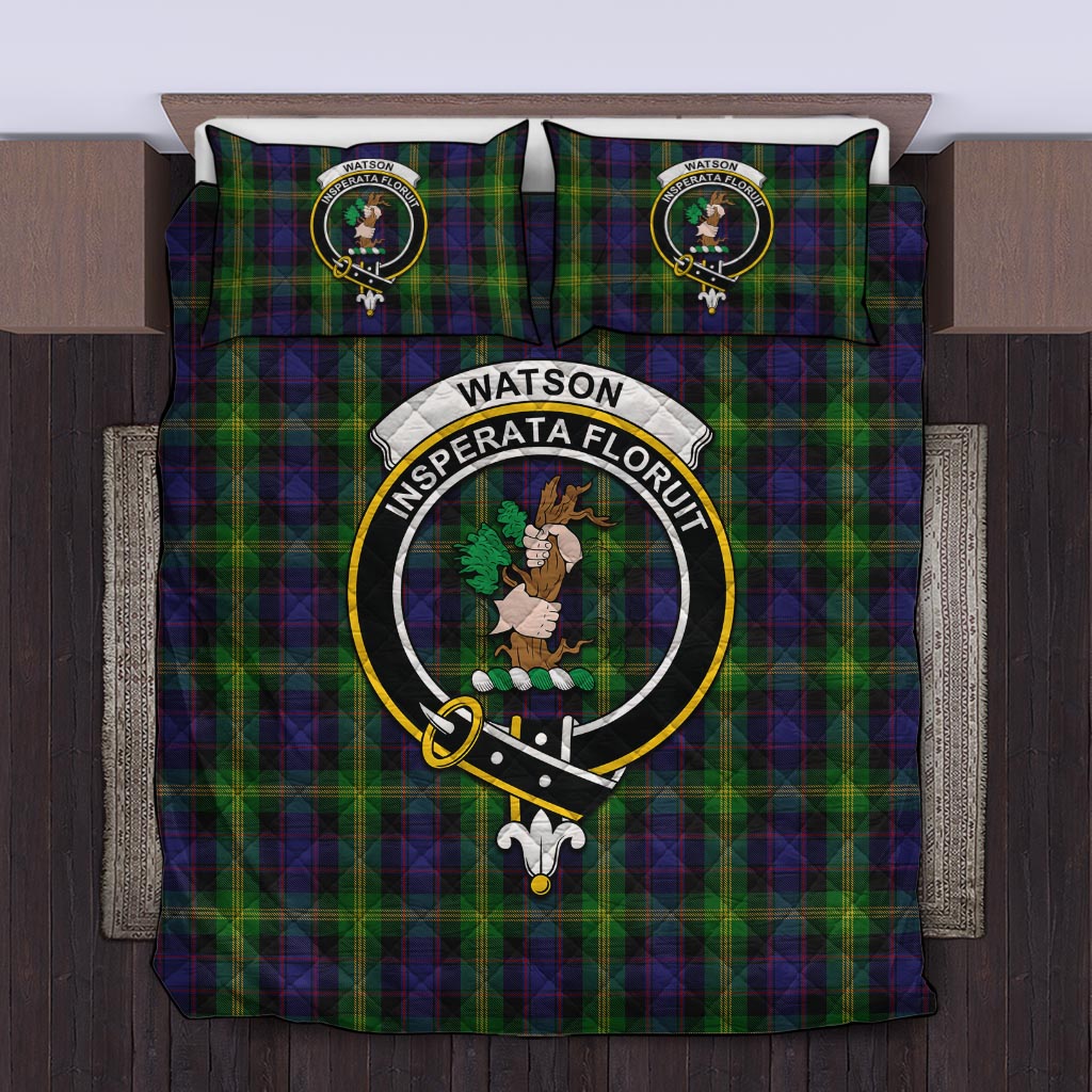 Watson Tartan Quilt Bed Set with Family Crest Twin - Tartan Vibes Clothing