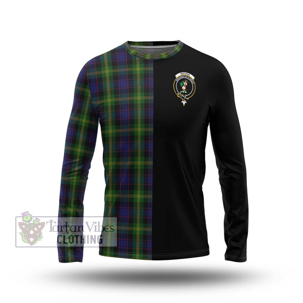 Watson Tartan Long Sleeve T-Shirt with Family Crest and Half Of Me Style Unisex - Tartanvibesclothing Shop