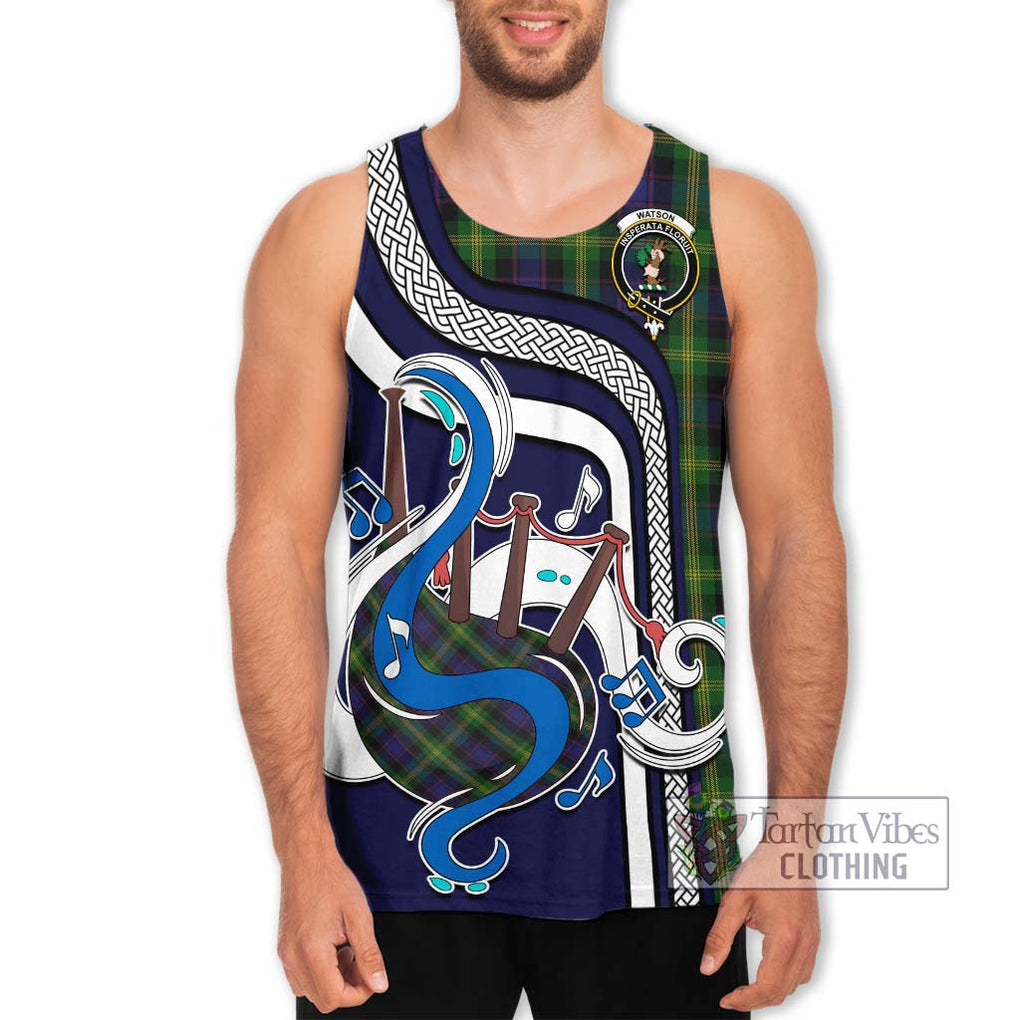 Watson Tartan Men's Tank Top with Epic Bagpipe Style Men - Tartanvibesclothing Shop