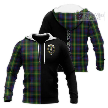 Watson Tartan Knitted Hoodie with Family Crest and Half Of Me Style