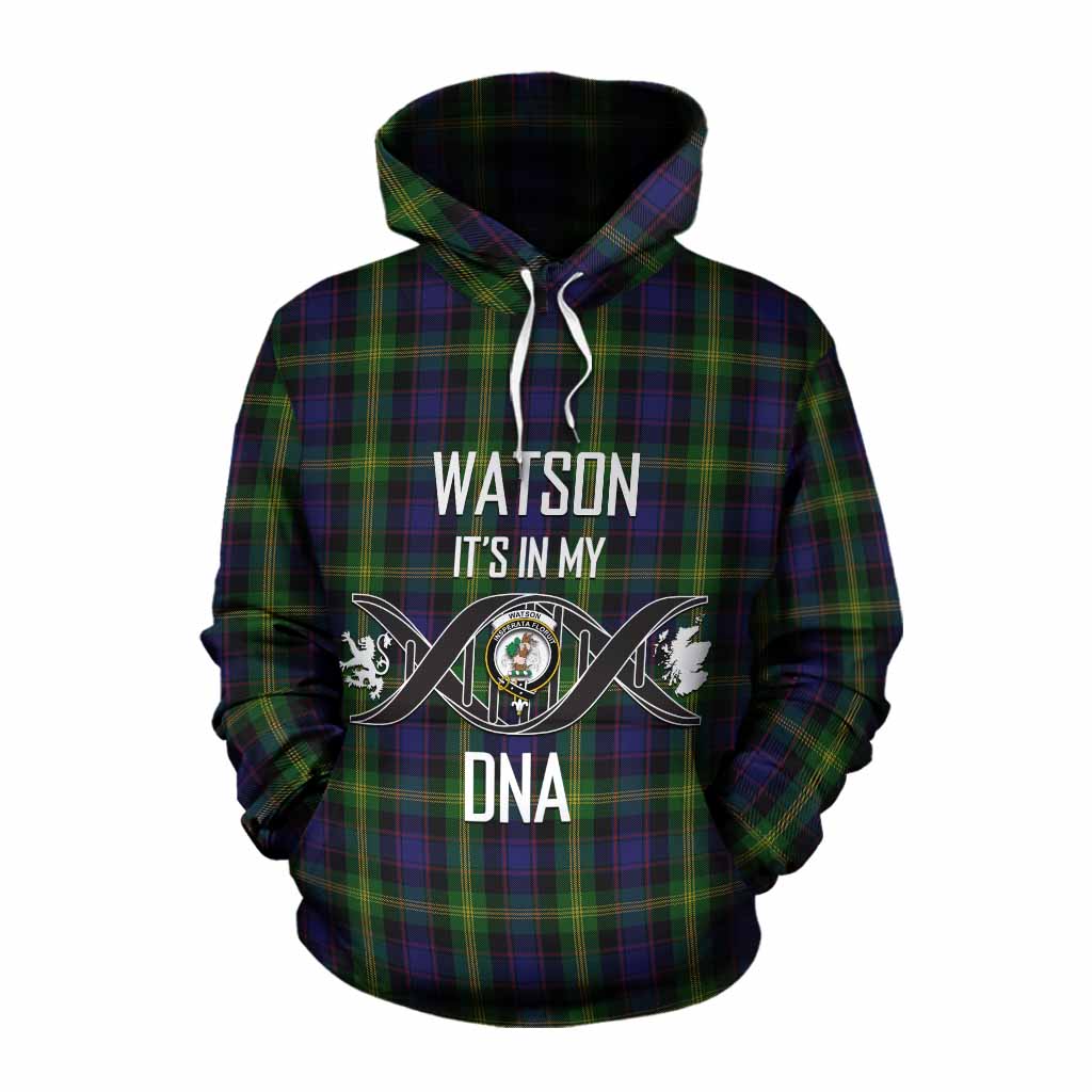 Tartan Vibes Clothing Watson Tartan Cotton Hoodie with Family Crest DNA In Me Style