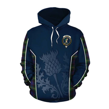 Watson Tartan Cotton Hoodie with Family Crest and Scottish Thistle Vibes Sport Style