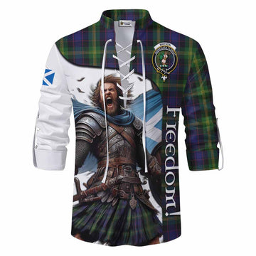 Watson Crest Tartan Ghillie Kilt Shirt Inspired by the Freedom of Scottish Warrior