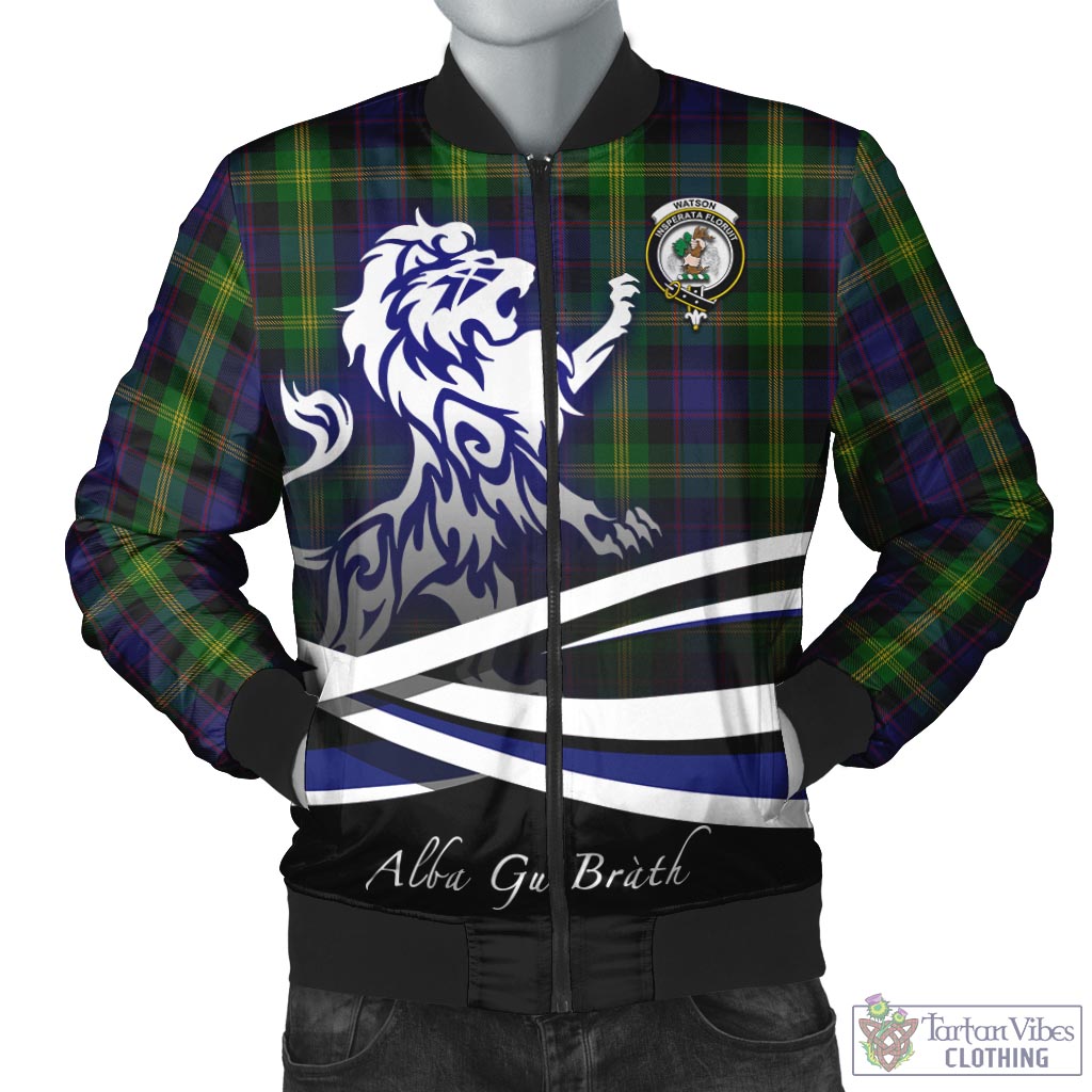 Tartan Vibes Clothing Watson Tartan Bomber Jacket with Alba Gu Brath Regal Lion Emblem