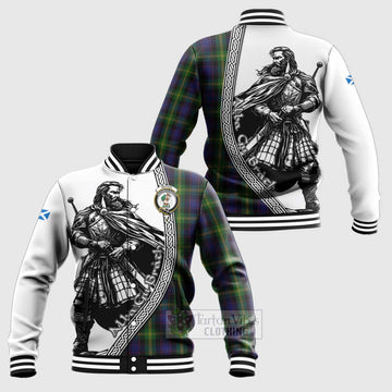 Watson Tartan Clan Crest Baseball Jacket with Highlander Warrior Celtic Style