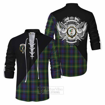 Watson Tartan Ghillie Kilt Shirt with Family Crest and Military Logo Style