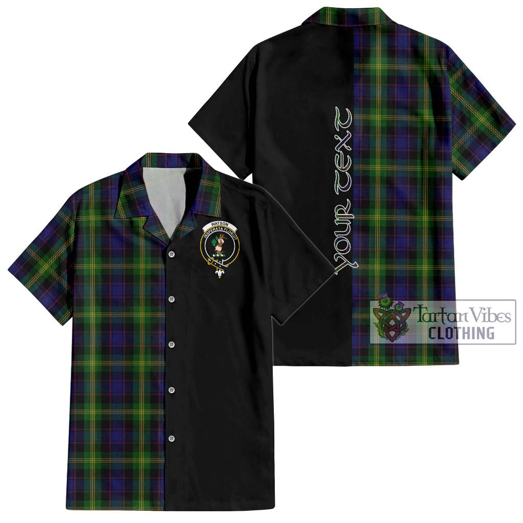 Watson Tartan Short Sleeve Button Shirt with Family Crest and Half Of Me Style Kid - Tartanvibesclothing Shop