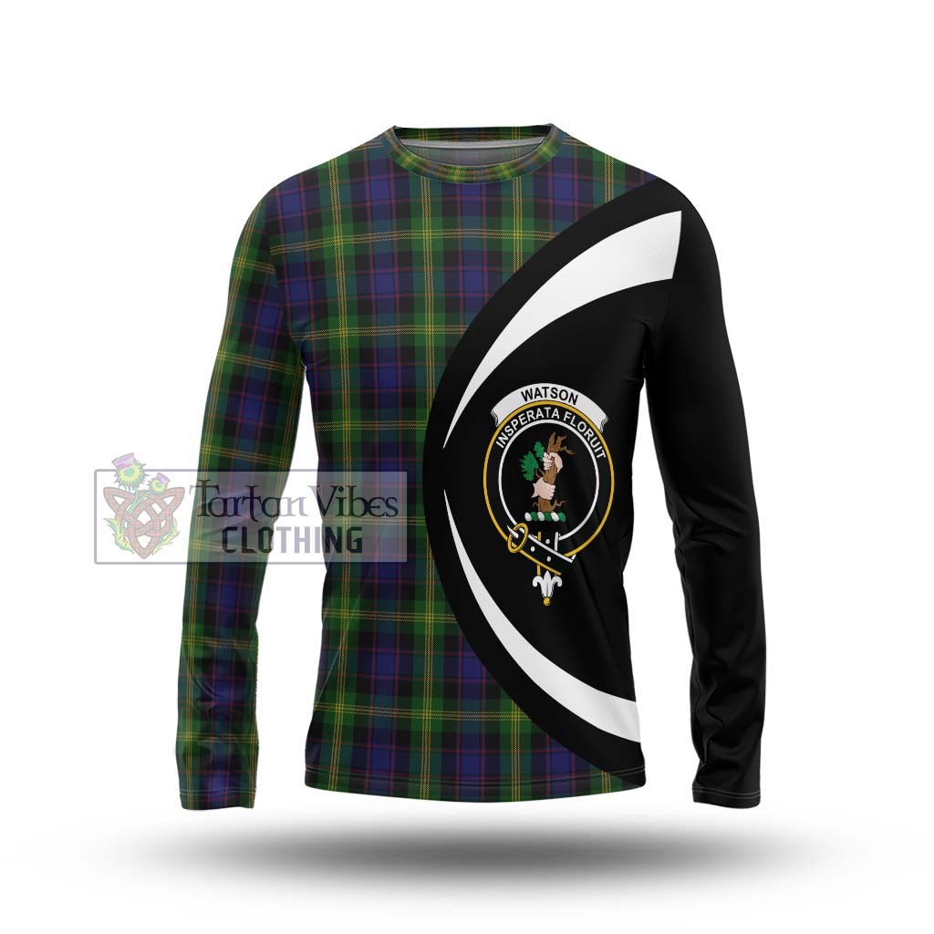 Watson Tartan Long Sleeve T-Shirt with Family Crest Circle Style Unisex - Tartan Vibes Clothing