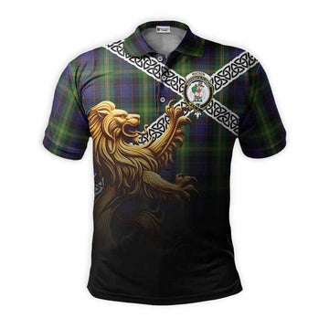 Watson Crest Tartan Polo Shirt with Golden Lion Emblem Celtic Style Kid - Tartan Vibes Clothing