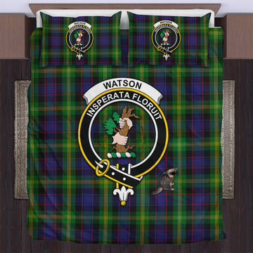 Watson Tartan Bedding Set with Family Crest