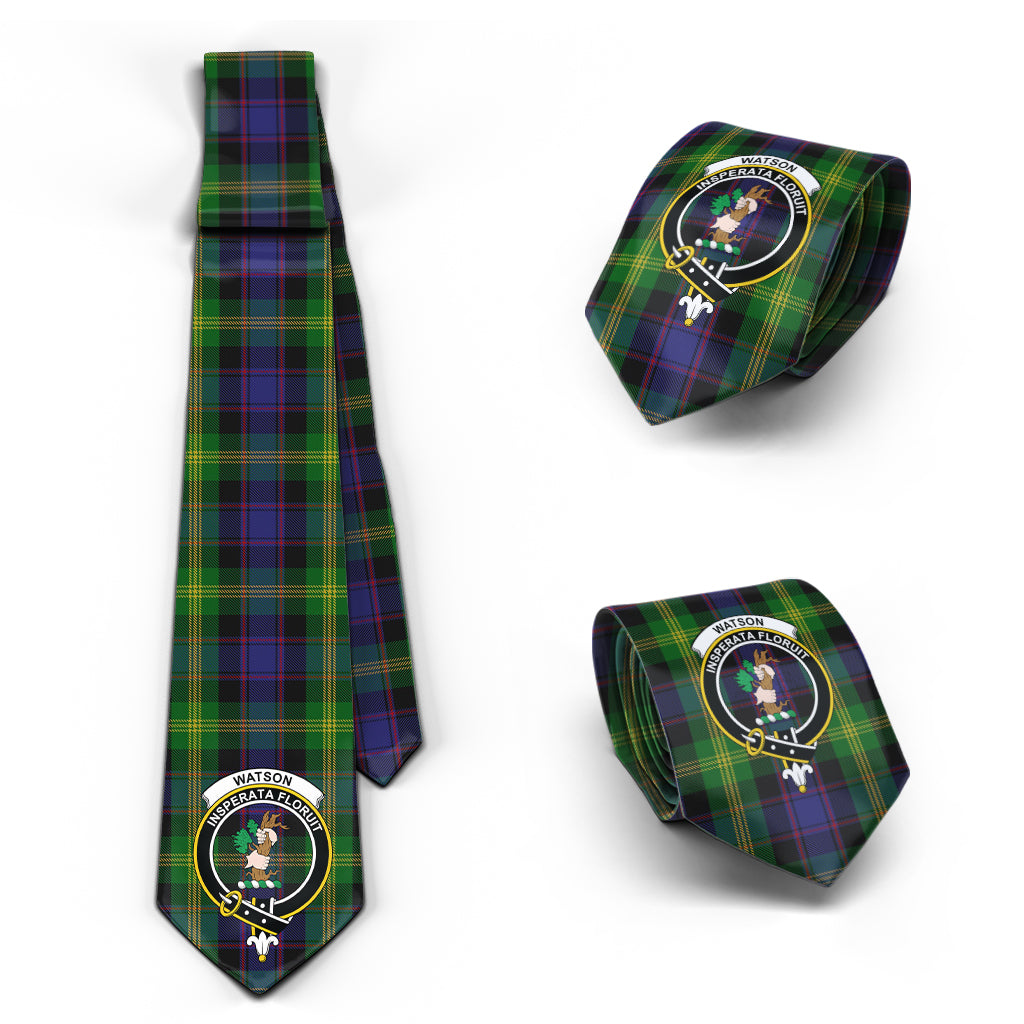 Watson Tartan Classic Necktie with Family Crest Necktie One Size - Tartan Vibes Clothing