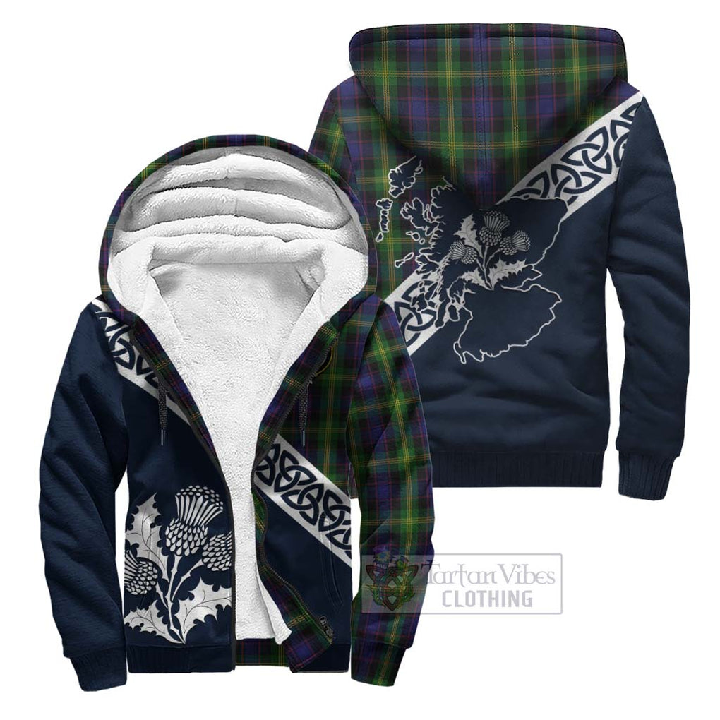 Tartan Vibes Clothing Watson Tartan Sherpa Hoodie Featuring Thistle and Scotland Map