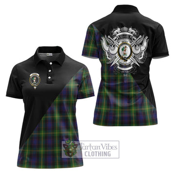 Watson Tartan Women's Polo Shirt with Family Crest and Military Logo Style