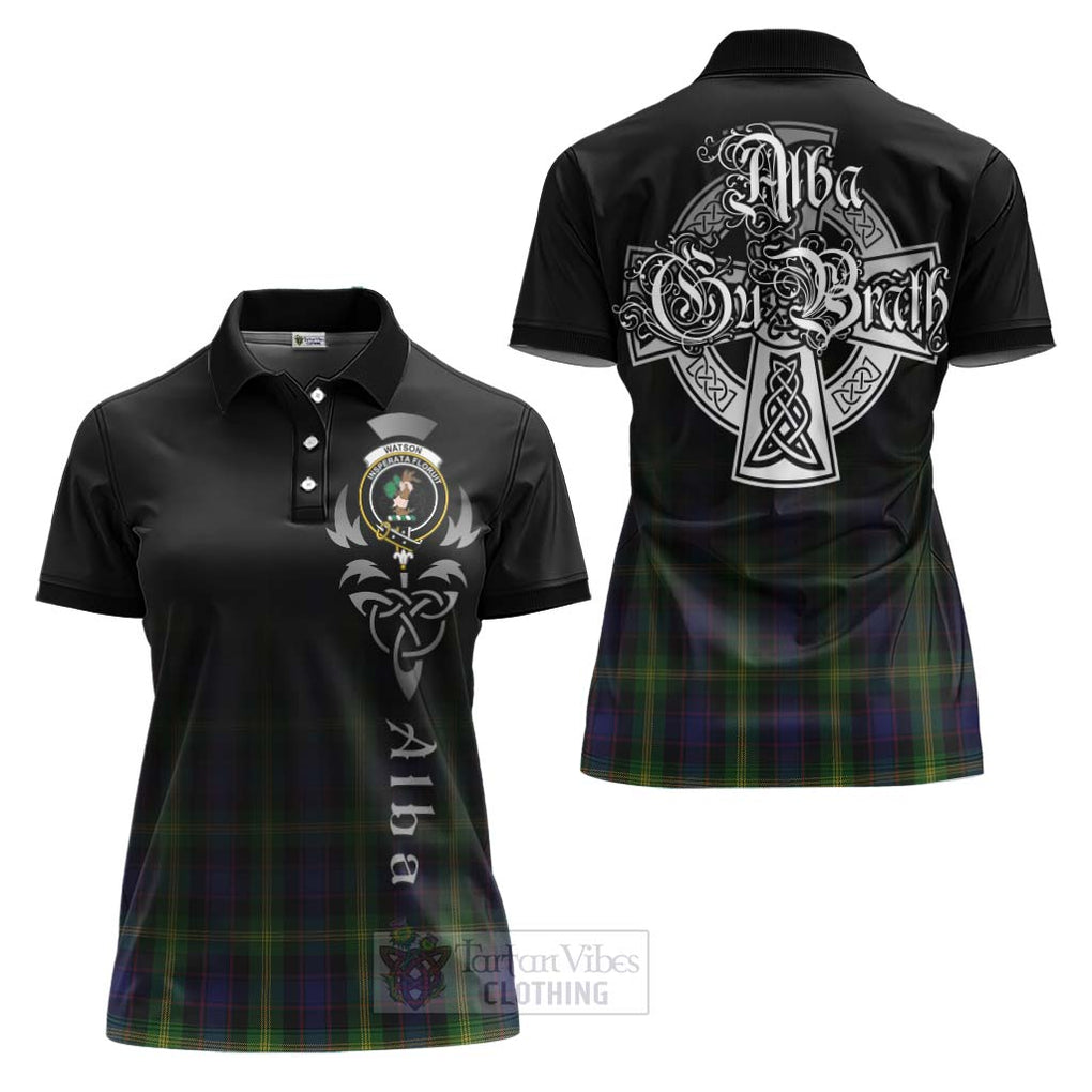 Tartan Vibes Clothing Watson Tartan Women's Polo Shirt Featuring Alba Gu Brath Family Crest Celtic Inspired