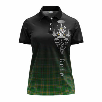 Watson Irish Clan Women's Polo Shirt with Coat of Arms Erin Go Bragh Celtic Inspired Women - Tartan Vibes Clothing