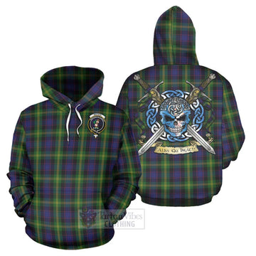 Watson Tartan Hoodie with Family Crest Celtic Skull Style