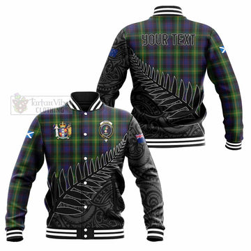 Watson Crest Tartan Baseball Jacket with New Zealand Silver Fern Half Style