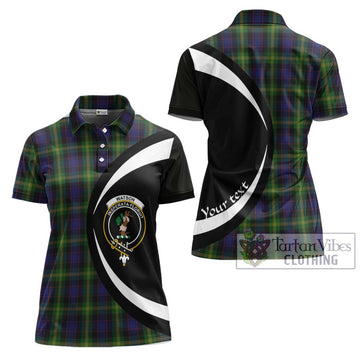 Watson Tartan Women's Polo Shirt with Family Crest Circle Style