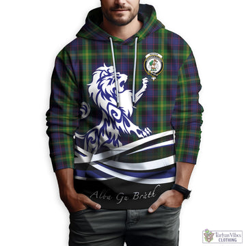 Watson Tartan Hoodie with Alba Gu Brath Regal Lion Emblem