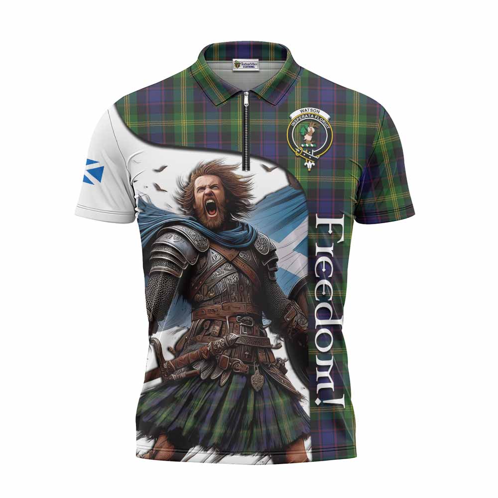 Tartan Vibes Clothing Watson Crest Tartan Zipper Polo Shirt Inspired by the Freedom of Scottish Warrior