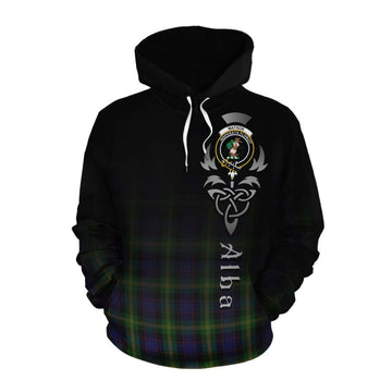 Watson Tartan Cotton Hoodie Featuring Alba Gu Brath Family Crest Celtic Inspired