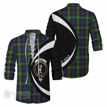 Watson Tartan Ghillie Kilt Shirt with Family Crest Circle Style