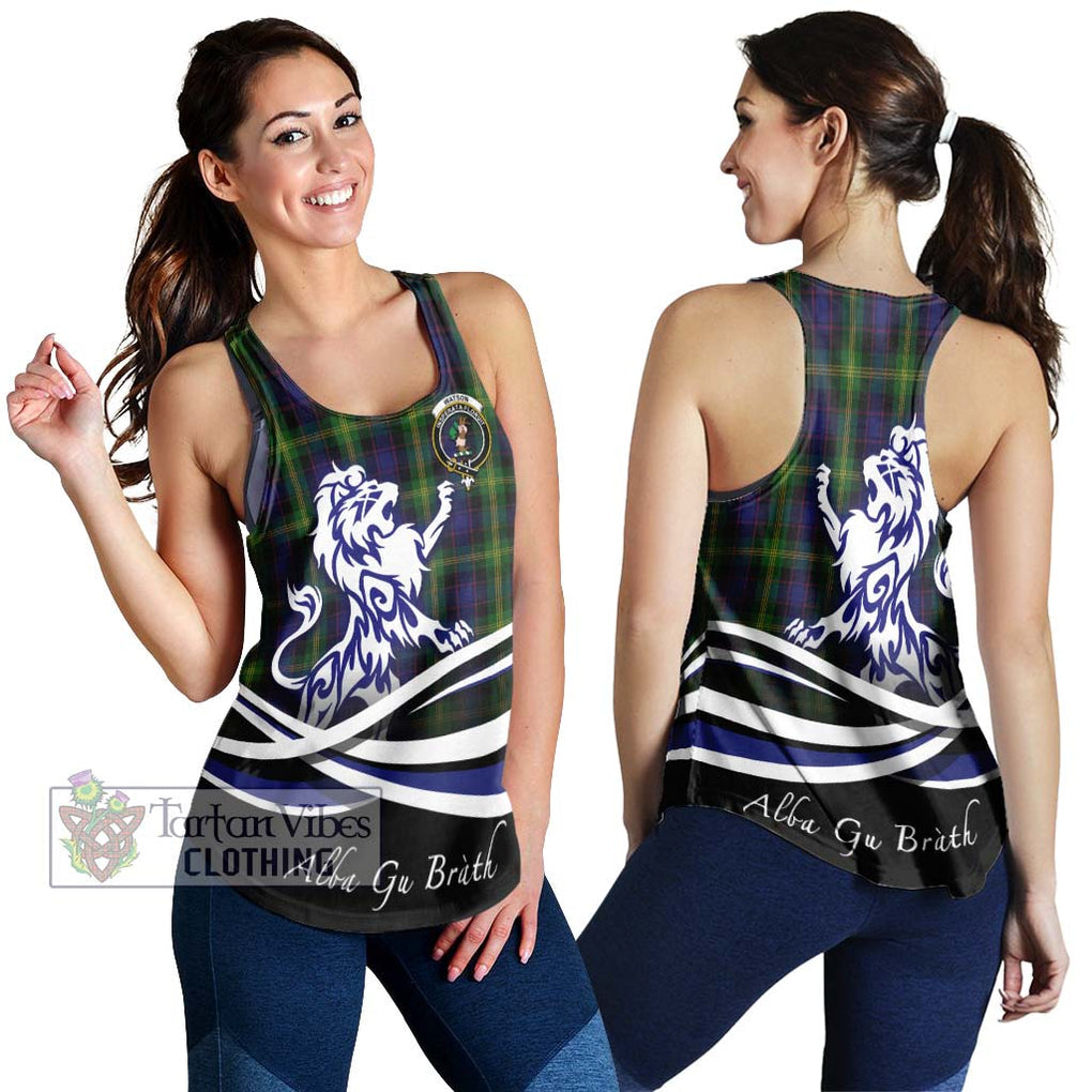 Watson Tartan Women's Racerback Tanks with Alba Gu Brath Regal Lion Emblem 4XL - Tartan Vibes Clothing