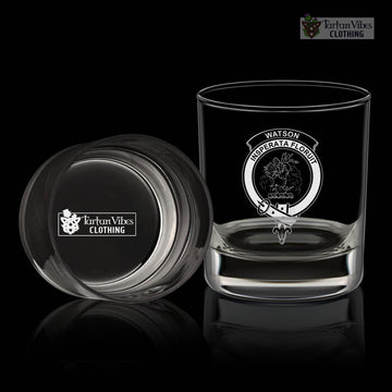 Watson Clan Crest Engraved Whiskey Glass One Size Engraved Glass - 2D-tartanvibesclothing
