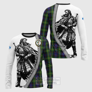 Watson Tartan Clan Crest Long Sleeve T-Shirt with Highlander Warrior Celtic Style