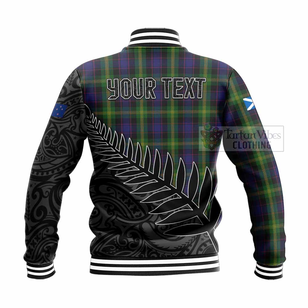 Tartan Vibes Clothing Watson Crest Tartan Baseball Jacket with New Zealand Silver Fern Half Style