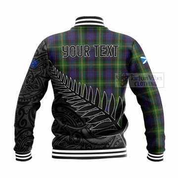 Watson Crest Tartan Baseball Jacket with New Zealand Silver Fern Half Style