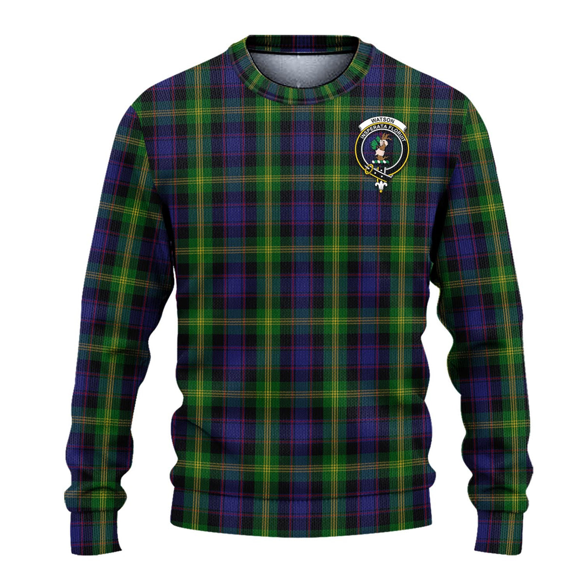 Watson Tartan Ugly Sweater with Family Crest - Tartan Vibes Clothing