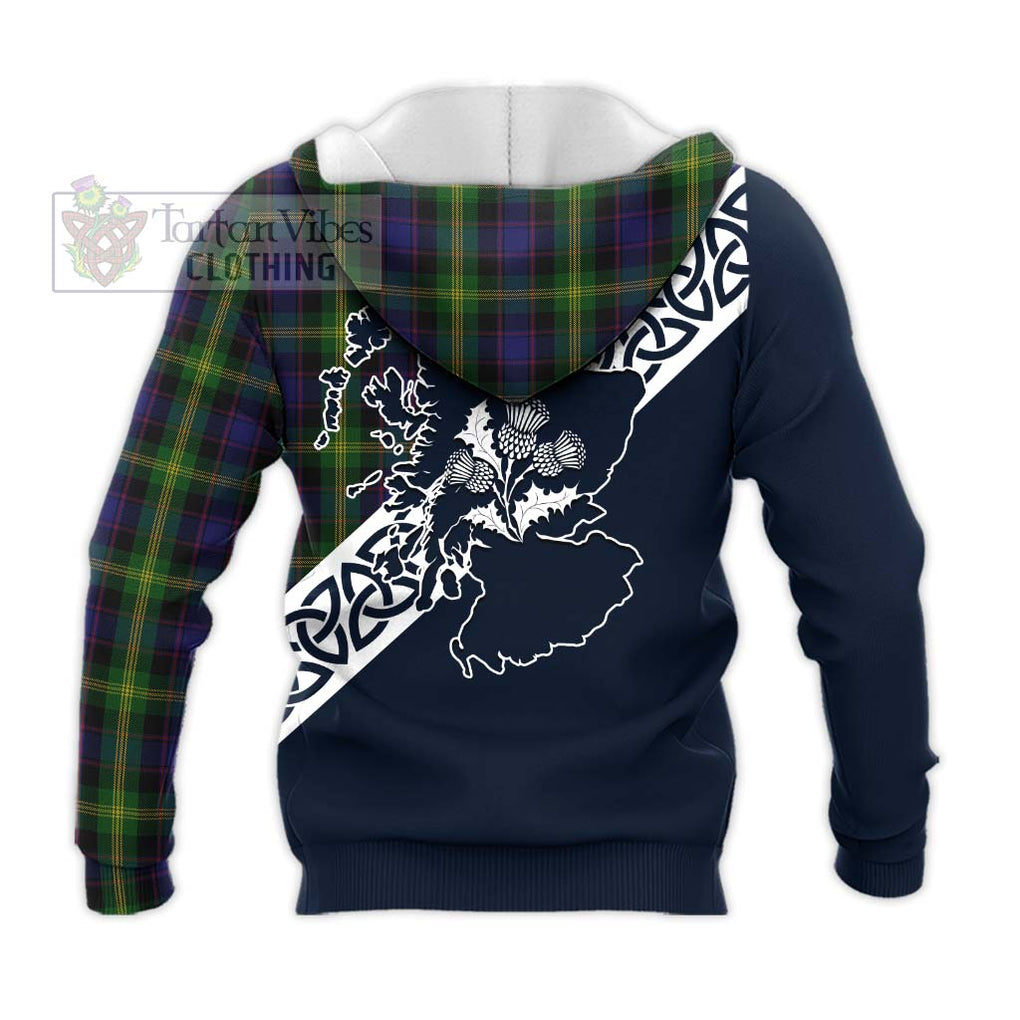 Tartan Vibes Clothing Watson Tartan Knitted Hoodie Featuring Thistle and Scotland Map